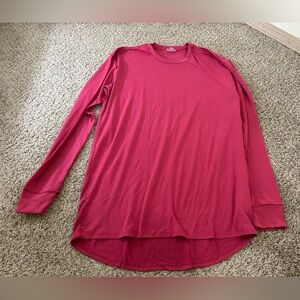 NWT LuLaroe Hudson Pink Long Sleeve Top Casual Spandex Stretch Size Large Womens